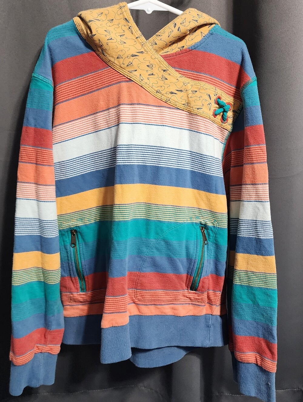 Matilda Jane "Secret Handshake" Stripe Paper Airplane Hoodie - Size 12